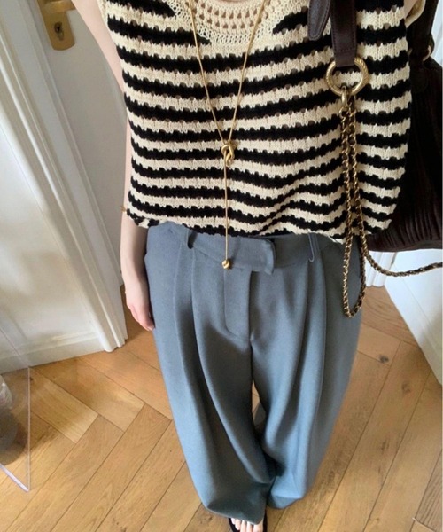 「CADBURY」 ノースリーブニット LARGE ブラック レディース_画像6