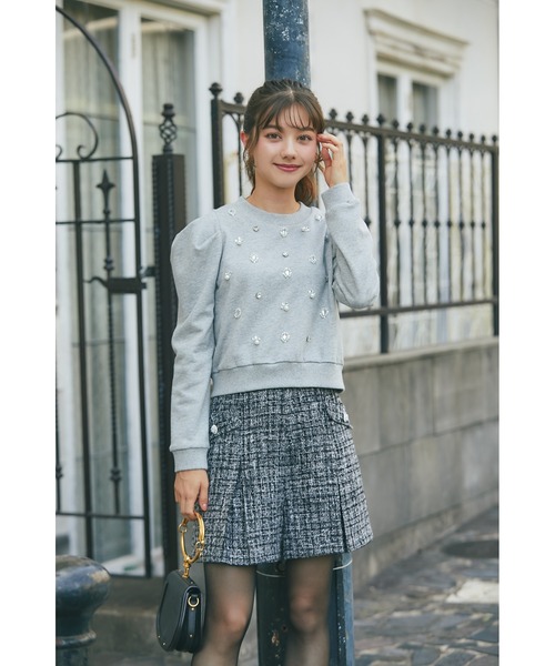 tocco closet（トッコ クローゼット） パンツ ハイウエストツイード