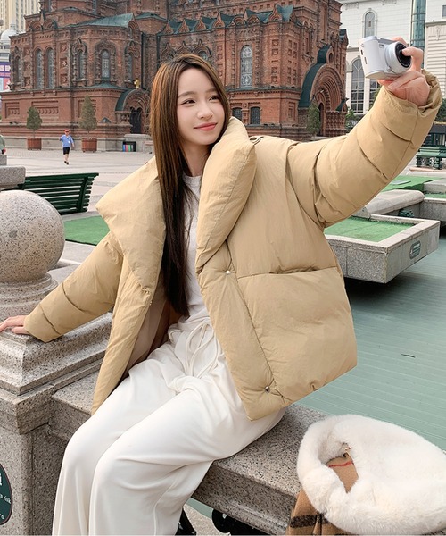 ダウンコート ダウンジャケット スタンドカラー中綿ミドルダウン