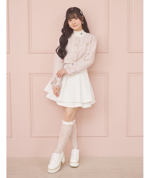 Suyunn スカート バックレースアップハートダイヤキルティングスカート