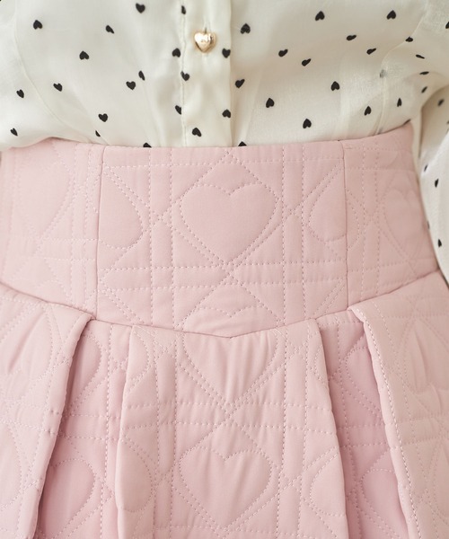 Suyunn スカート バックレースアップハートダイヤキルティングスカート