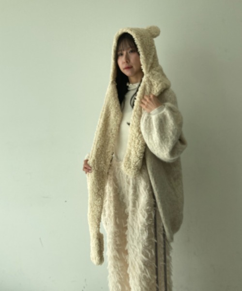 Loco Ocean（ロコオーシャン） マフラー ストール クマ耳付き フード型