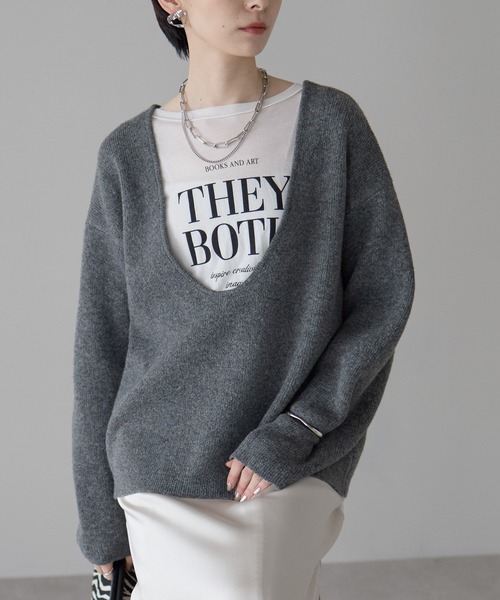 each alchemist ニット セーター 深Uネックオーバーサイズニット