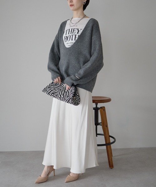 each alchemist ニット セーター 深Uネックオーバーサイズニット