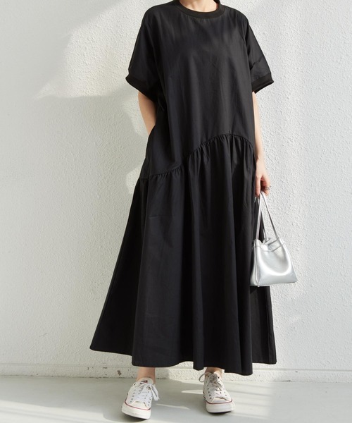 「MAISON DE THERESE」 半袖ワンピース FREE ブラック レディース_画像3