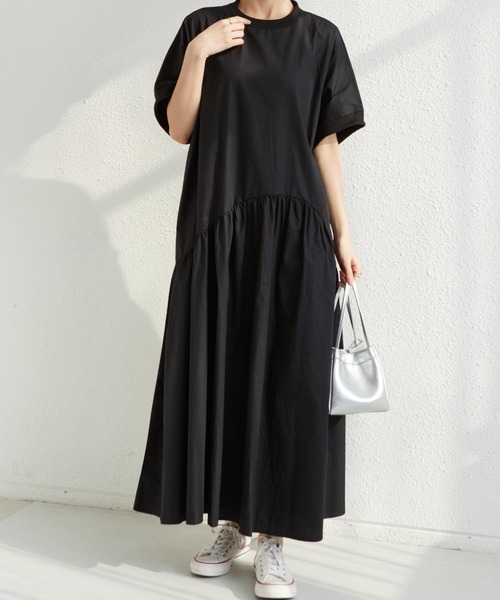 「MAISON DE THERESE」 半袖ワンピース FREE ブラック レディース_画像6