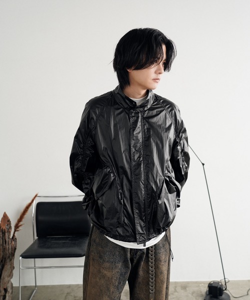 「WYM LIDNM」 ナイロンブルゾン S アッシュブラウン メンズ_画像2