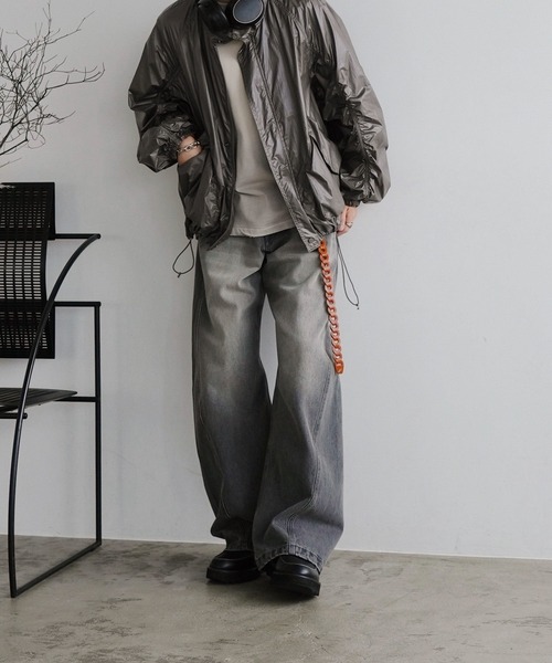 「WYM LIDNM」 ナイロンブルゾン S アッシュブラウン メンズ_画像8