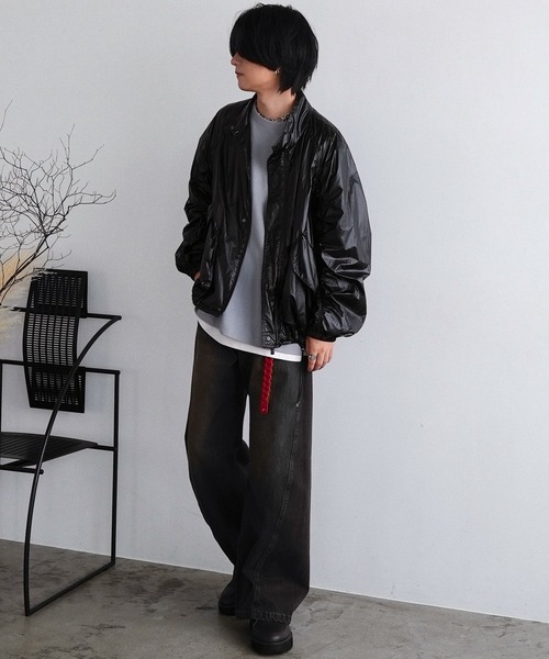 「WYM LIDNM」 ナイロンブルゾン S アッシュブラウン メンズ_画像9