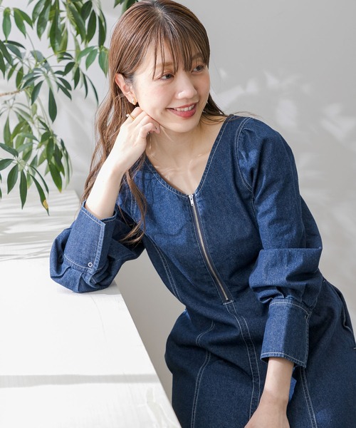 「URBAN RESEARCH Sonny Label」 長袖ワンピース FREE ライトインディゴブルー レディース_画像2