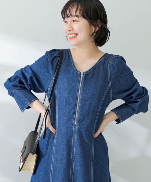 「URBAN RESEARCH Sonny Label」 長袖ワンピース FREE ライトインディゴブルー レディース_画像3