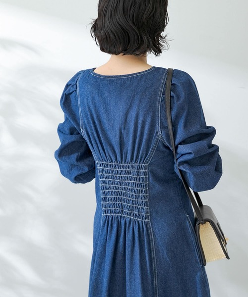 「URBAN RESEARCH Sonny Label」 長袖ワンピース FREE ライトインディゴブルー レディース_画像6