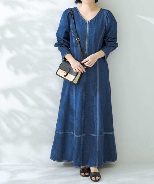 「URBAN RESEARCH Sonny Label」 長袖ワンピース FREE ライトインディゴブルー レディース_画像7
