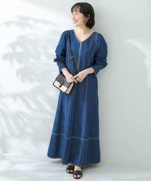 「URBAN RESEARCH Sonny Label」 長袖ワンピース FREE ライトインディゴブルー レディース_画像8