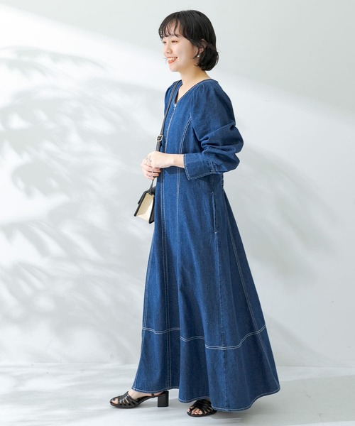 「URBAN RESEARCH Sonny Label」 長袖ワンピース FREE ライトインディゴブルー レディース_画像9