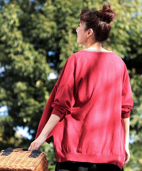 「soulberry」 ニットカーディガン M レッド レディース_画像2