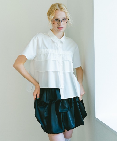 スカート tuck balloon mini skirt / タックバルーンスカート