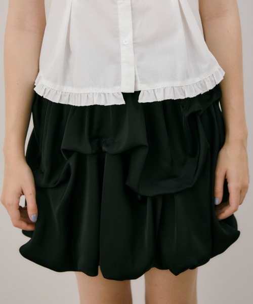 drape mini skirt 新品未使用　ブラック　黒　バルーンスカート スカート tuck balloon mini skirt / タックバルーンスカート