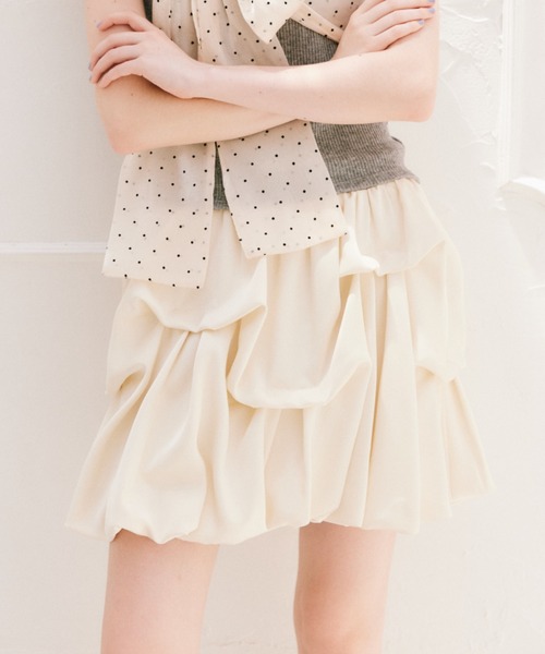 スカート tuck balloon mini skirt / タックバルーンスカート