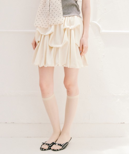 スカート ENFOLDTUCK-BALLOON SKIRT38 スカート tuck balloon mini skirt / タックバルーンスカート