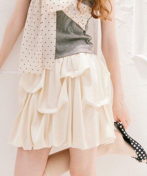 スカート tuck balloon mini skirt / タックバルーンスカート