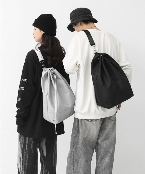 WYZ デイバック リュック 2WAYナイロン巾着リュック/ナップサック/A4