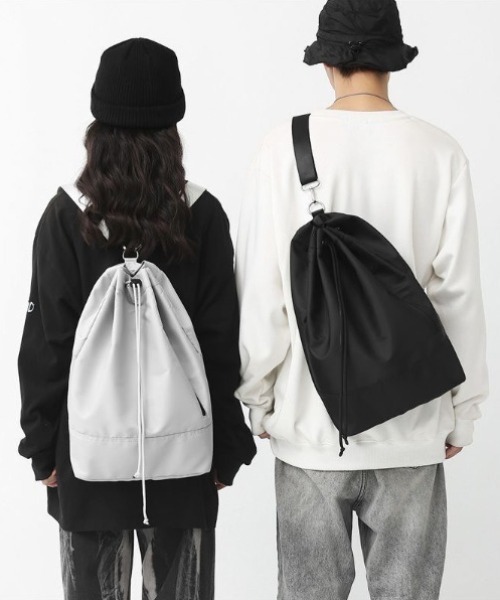 ゴンちゃん様　巾着リュック（A4サイズ)+ケース WYZ デイバック リュック 2WAYナイロン巾着リュック/ナップサック/A4