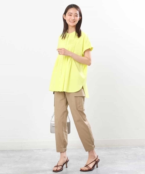 「MK MICHEL KLEIN」 半袖ブラウス 38 レモンイエロー レディース_画像2