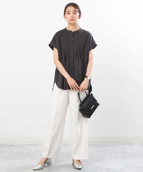 「MK MICHEL KLEIN」 半袖ブラウス 38 レモンイエロー レディース_画像6