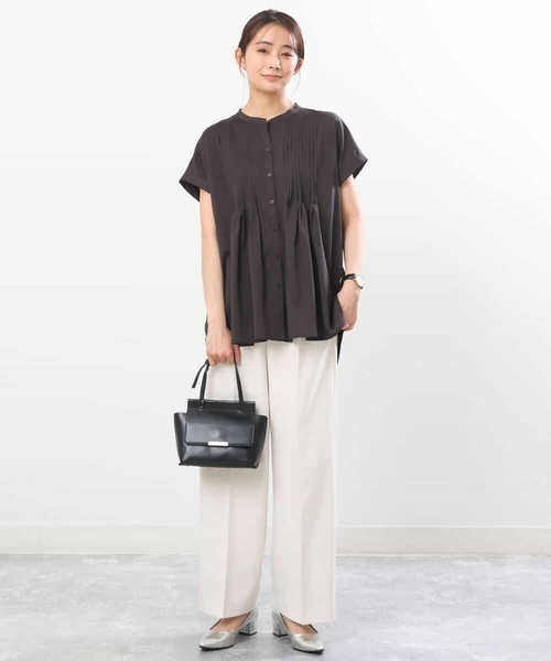 「MK MICHEL KLEIN」 半袖ブラウス 38 レモンイエロー レディース_画像9
