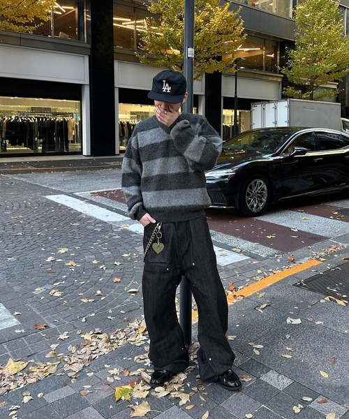 kutir（クティール） セーター ニット VNECK PULLOVER STRIPED KNIT／V