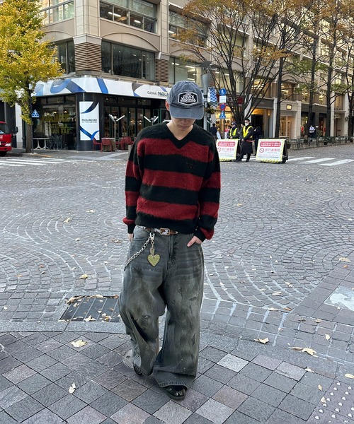 kutir（クティール） セーター ニット VNECK PULLOVER STRIPED KNIT／V 