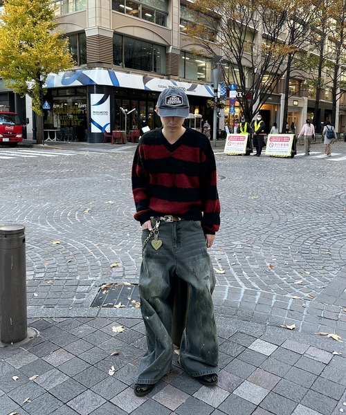 kutir（クティール） セーター ニット VNECK PULLOVER STRIPED KNIT／V