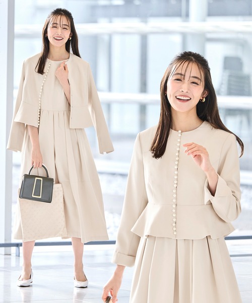 限定値下げ！即日配送美品！wacomaria DORMEUIベージュスーツセット RUIRUE BOUTIQUE（ルイルエブティック） セットアップ ストレッチ