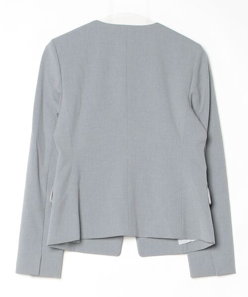 ✩美品✩ PLST プラステ　ノーカラー　セットアップ 洗える 上M下S PLST（プラステ） ノーカラージャケット M グレー レディース