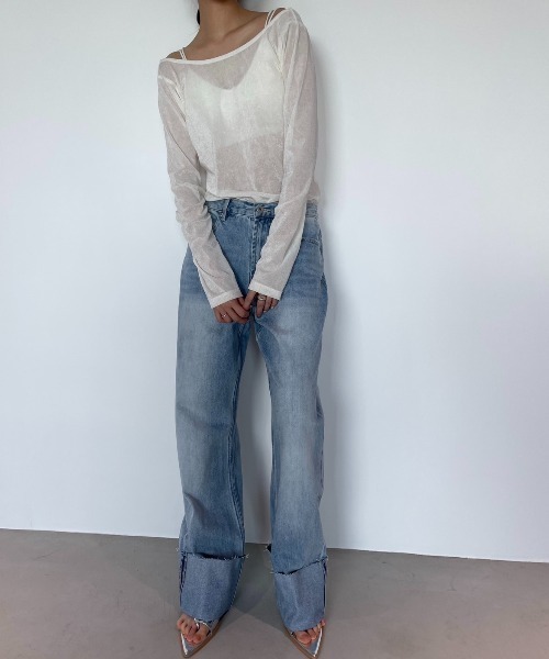 「AIC.」 デニムパンツ SMALL ダークブルー レディース_画像2