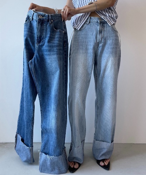 「AIC.」 デニムパンツ SMALL ダークブルー レディース_画像4