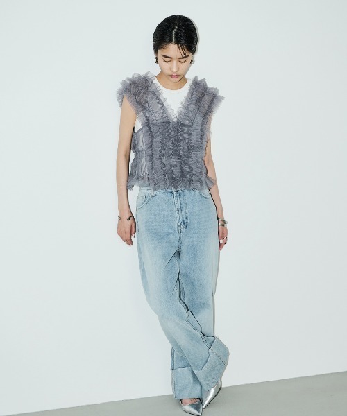 「AIC.」 デニムパンツ SMALL ダークブルー レディース_画像6