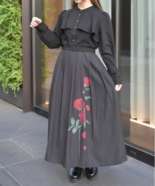 axes femme（アクシーズ ファム） ワンピース ローズプリント