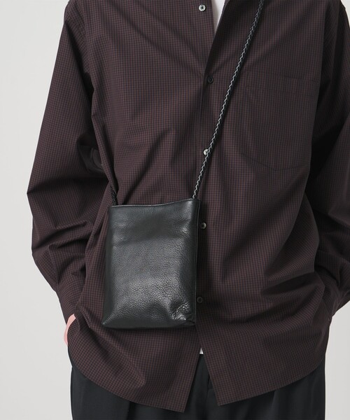 ショルダーバッグ メンズ レディース 革 ユナイテッドアローズ 黒 TY1715 UNITED ARROWS（ユナイテッドアローズ） ショルダーバッグ UNFINISHED