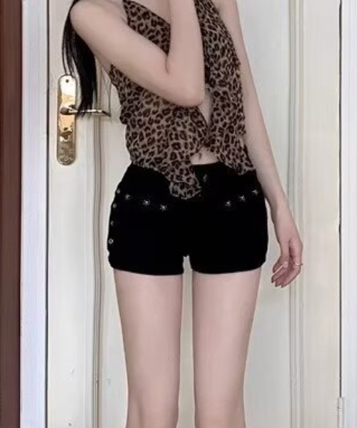 「lilful」 デニムショートパンツ M ブラック レディース_画像8