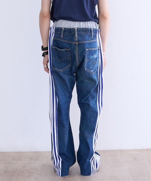 ジーンズ DISCOVERED ”newsed” Docking Layered Track Denim Pants メンズの画像