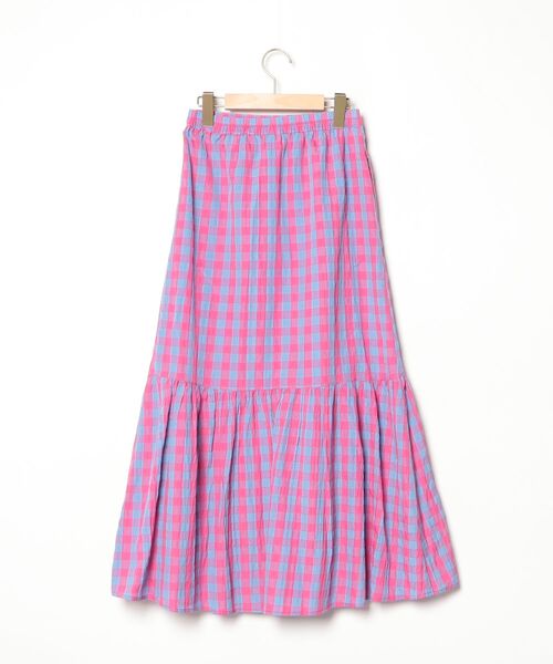 「Rodeo Crowns」 チェック柄ロングスカート FREE ピンク レディース_画像2
