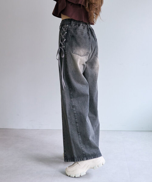 「OLIVE des OLIVE」 デニムパンツ MEDIUM サックスブルー レディース_画像3