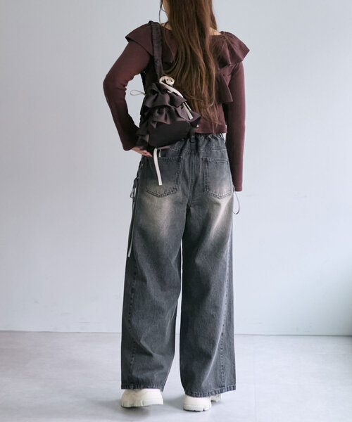 「OLIVE des OLIVE」 デニムパンツ MEDIUM サックスブルー レディース_画像8