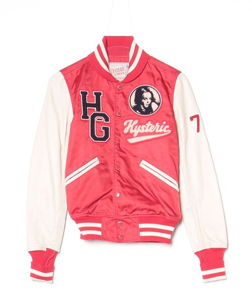 HYSTERIC GLAMOUR　初期　日本製　レディース　フリース　スタジャン HYSTERIC GLAMOUR（ヒステリックグラマー） スタジャン SMALL レッド