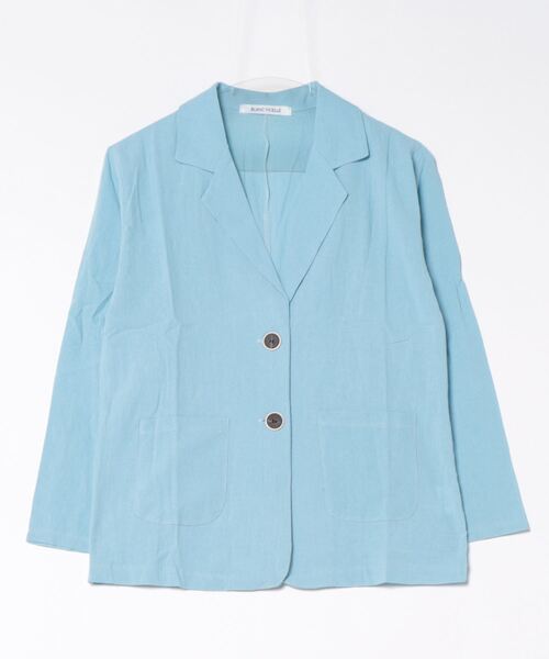 「BLANC FICELLE」 テーラードジャケット M ブルー レディース_画像6