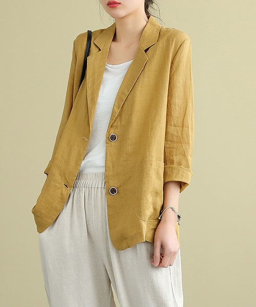 「BLANC FICELLE」 テーラードジャケット M ブルー レディース_画像9