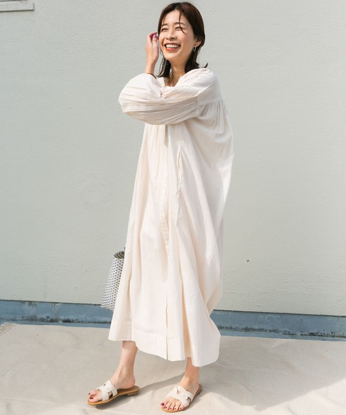 「URBAN RESEARCH DOORS」 長袖ワンピース MEDIUM オフホワイト レディースの画像