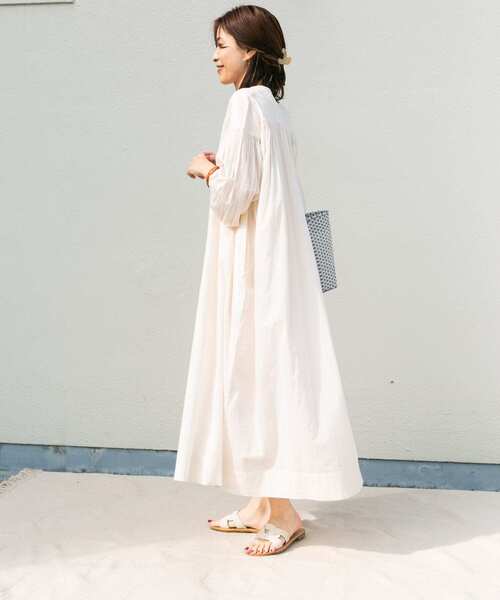 「URBAN RESEARCH DOORS」 長袖ワンピース MEDIUM オフホワイト レディースの画像